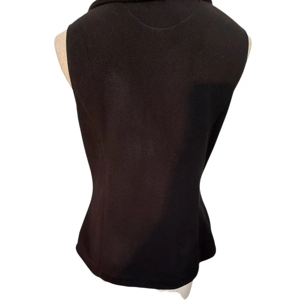 Calvin Klein Performance Fleece Vest Woman’s Black Size Small Zipper Winter - Picture 3 of 12